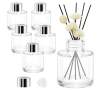 EMAGEREN 6 Pezzi Bottiglie di Vetro per Diffusori, Bottigliette di Vetro per Bastoncini Profumati, Contenitore per Profumo per Bagno, Camera da Tetto