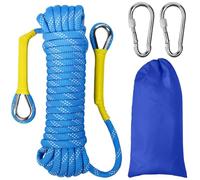 EMAGEREN Corda da Arrampicata 8mm ad Alta Tenacità, Corda di Sicurezza con Sacchetto di Trasporto, Corda Statica Intrecciata con 2 Moschettoni, per Escursionismo, Campeggio, Salvavita, Fuga (Blu, 10m)