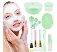 EMAGEREN Set di Pennelli per Maschera Viso 9 in1 con Pennello Maschera Viso, Ciotole per Maschere, Pennelli Silicone per Maschere, Spugna, Spatola, Misurino, Flacone Spray per Maschere Fai da Te