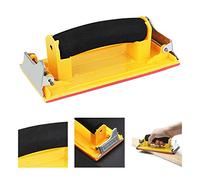 EMAGEREN smerigliatrice manuale levigatrice smerigliatore a mano di levigatura con manico in spugna supporto spugna impugnatura palmare Sand Paper per rettifica di materiali (giallo)