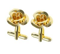 eMagTech 1 Paio Gemelli Con Fiore Rosa Gemelli In Oro Gemelli Per Camicia Classica Gemelli Da Uomo Delicati Per Uomo Padre Sposo Abbigliamento Decorazione Accessori