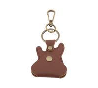 eMagTech 1Pc Portaplettri per chitarra marrone Custodia in pelle sintetica PU con portachiavi e gancio per chitarra acustica elettrica custodia per plettri per basso solo custodia