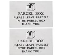 eMagTech 2 cartelli in alluminio antiruggine con scritta in inglese "Please leave pacchs in the pacl box thank you for delivereries pacchi", 15 x 10 cm