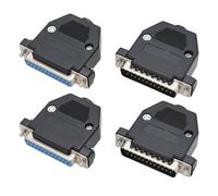 eMagTech 2 Coppie DB25 Maschio E Femmina Testa Filo Di Saldatura Doppia Fila 25PIN Connettore Nucleo Guscio Nero Porta Seriale Connettore Presa 25 Pin (54 * 44 * 16,6 Mm)