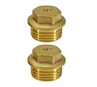 eMagTech 2 pezzi 1/2 "BSP Filettatura Maschio Tappo Tappo Terminale Tubo 1/2 "Ottone Maschio Tappo di Blanking Accessori per Tubo Collegamento Bagno Cucina Oro
