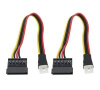 eMagTech 2 Pezzi 4 Pin FDD Floppy Maschio A 15 Pin Sata Femmina Adattatore Convertitore Cavo Di Estensione Per Alimentazione Compatibile Con Unità Floppy E Alimentazione SATA 22 Cm