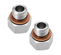eMagTech 2 Pezzi M12x1,5 Maschio A 1/8NPT Femmina Sensore Di Pressione Dell'acqua Dell'olio E Temperatura Adattatore Raccordo Metrico In Acciaio Inossidabile 20 Mm Da 304 Con Rondella