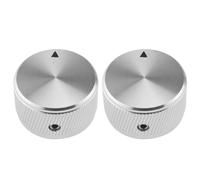 eMagTech 2 Pezzi Manopole Del Potenziometro Da 1/4 Pollici E Manopole Di Controllo Del Potenziometro In Lega Di Alluminio Per Amplificatori AMP Amplificatori Di Audio 30X17 Mm (D X A) Argento