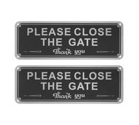 eMagTech 2 Pezzi Please Close The Gate Segni Cartelli sospesi Cartelli in Alluminio 250 mm x 90 mm x 1 mm per Ambienti Interni ed Esterni, Porte Anteriori e Posteriori