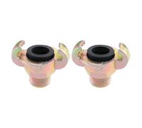 eMagTech 2 Pezzi Q Tipo Giunto A Griffe Tubo Flessibile Coda 3/4" BSP Doppio Bloccaggio Q Tipo Giunto Tubo Aria Acciaio Al Carbonio Zincato Compatibile Con Geka Giunto Acqua Tipo