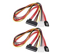 eMagTech 2 pezzi SATA Data Power 2-in-1 Cavo 22 pin (7+15) SATA maschio a femmina Dati e alimentazione Combo Cavo di prolunga Accessori per Hard Disk Scheda Madre PC Case Modding