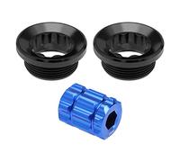 eMagTech 2 Pezzi Tappi Di Regolazione Pedivella Bicicletta Con Strumento Compatibile Con Shimano Deore/XT/SLX/XTR105/UT/DA M20 Viti Coperchio Guarnitura Dadi Bullone Coperchio Pedivella Nero