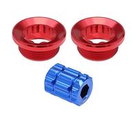 eMagTech 2 Pezzi Tappi Di Regolazione Pedivella Bicicletta Con Strumento Compatibile Con Shimano Deore/XT/SLX/XTR105/UT/DA M20 Viti Coperchio Guarnitura Dadi Bullone Coperchio Pedivella Rosso