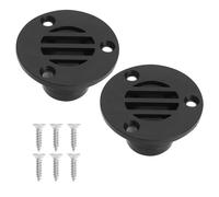 eMagTech 2 tubi di drenaggio a pavimento, 50 x 30 mm, in nylon, per scarico marino, ponte, scarichi a pavimento, per yacht, kayak, ponte, fori di drenaggio, colore nero