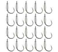 eMagTech 20 Pezzi Ami Da Pesca A Molla Misura 12# Ami In Acciaio Ad Alto Tenore Di Carbonio Con Ami Da Pesca Girevoli Con Ardiglione A Molla In Metallo Adatti Per Esche Potenti Per Trote