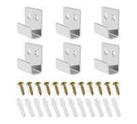 eMagTech 20PCS Staffa di visualizzazione per piastrelle in ceramica Supporto da parete in acciaio inox resistente gancio per appendere specchio immagine 16mm scanalatura larghezza interna argento