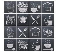 eMagTech 24 Pezzi Adesivi per Piastrelle Impermeabili A Prova di Olio Antichi Autoadesivi in PVC Decorativi per Piastrelle per Cucina Bagno Nuovi Adesivi da Parete Decorazioni per La Casa 20 X 20 Cm