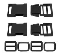 eMagTech 2Set Fibbie In Metallo A Sgancio Laterale 53x29mm Clip A Sgancio Rapido Regolabile Per Zaini Cinture Collane Braccialetti Paracord (Nero)