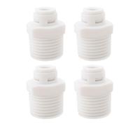 eMagTech 4 Pezzi 1/2 Filettatura Esterna A 1/4 Connettore Tubo Flessibile Testa Dritta Rapida In Plastica Per Accessori Filtro Purificatore Acqua Osmosi Inversa Bianco