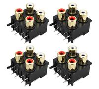 eMagTech 4 Pezzi 4 RCA Femmina Concentrico Jack Connettore A 8 Pin Presa 50 V 0,5 A Per Montaggio A Pannello