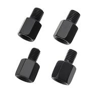 eMagTech 4 Pezzi Adattatore Per Specchietti Moto Regolazione Altezza Acciaio Zincato Riser/Estensore Specchietto Moto Viti Da M10 A M8/10 Filettatura LH/RH