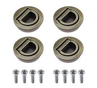 eMagTech 4 PZ Maniglia Ad Anello Ad Incasso Maniglia A Semicerchio Maniglia Invisibile Maniglia Ad Incasso Con Viti Di Montaggio Per Armadietto Guardaroba Credenza Cassetto Bronzo
