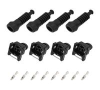 eMagTech 4 Set di Presa per Connettore JPT A 2 Pin per Kit di Riparazione Auto 828657 828657-3 0,50 Mm² - 1,00 Mm² Manicotto Antipiega Presa per Carburante per Auto Nero