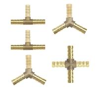 eMagTech 5 connettori per linea carburante in ottone da 6 mm a 3/4 vie Y/T/a forma di croce per tubo del carburante adattatore raccordi a sgancio rapido per tubo di aria acqua e gas olio combustibile