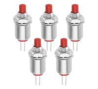 eMagTech 5 Pezzi 2pin Microminiatura Pulsante Momentaneo DS-402 Mini Interruttore A Pulsante Micro Lockless Momentaneo Interruttore off-(On) SPST 125V 1A 5mm Rosso