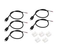 eMagTech 5 Set Micro USB Maschio 2 Fili Cavo A Treccia Con Estremità Aperta Con Morsettiere Per Riparazione Di Ricambio Cavo Fai Da Te 30 Cm Nero 22 AWG 5 V 3 A