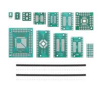 eMagTech 51PCS 12 tipi SMD a DIP schede adattatore kit SOP8 SOP10 SOP14 SOP16 SOP20 SOP24 SOP28 0402/0603/0805 SMT SOT89/SOT223 TQFP100 QFN32 QFN44 48 con 4 0 pin header da 2,54 mm