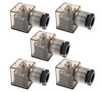 eMagTech 5PCS 24VDC DIN 43650 A Tipo PG11 Solenoide Connettore Presa con Led 2 Pole EarthU2
