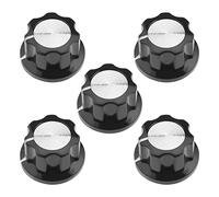 eMagTech 5pcs Potenziometro Pulsanti Tono Argento Top Manopole Rotanti per 6mm Diametro Albero Chitarra Effetto Pedale Pulsanti Amplificatore Pulsanti di Controllo 23mm Pulsante Diametro Superiore