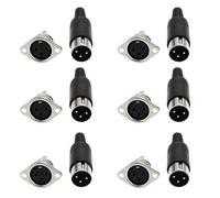 eMagTech 6pcs 3 Pin DIN Spina Maschio Adattatore Femmina Saldatura Pannello Montaggio per Apparecchiature Digitali Segnali Video Telaio
