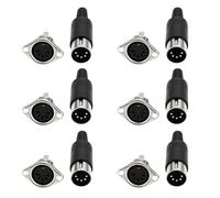 eMagTech 6pcs 5 Pin DIN Spina Maschio Adattatore Femmina Saldatura Pannello Montaggio per Apparecchiature Digitali Segnali Video Telaio