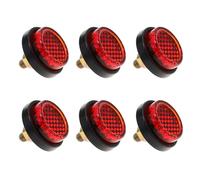 eMagTech 6PCS Rosso Moto Mini Targa Riflettore M5 Vite Mount Rotondo Avvertimento Riflettore Tag Bolt per Moto Bicicletta Auto Trattore Camion Barca
