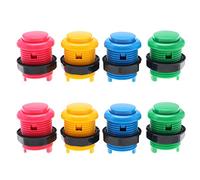 eMagTech 8 Pezzi Pulsante Da Compatibile Con Giochi Di Macchine Arcade Videogiochi Multicolori Accessori Di Ricambio Per Giochi Con Pulsanti 4 Colori