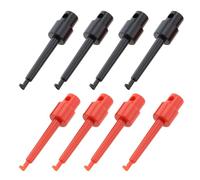 eMagTech 8 pinze in plastica per esche da pesca o ami da pesca a punta lunga, accessori per attrezzatura da pesca per pesca a mosca (4 pezzi neri e 4 rossi)
