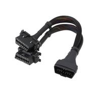 eMagTech Cavo di prolunga diagnostico da maschio a 16 pin a OBD2 doppia femmina da uno a due, 30 cm, per la diagnosi dei guasti del veicolo