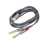 eMagTech Cavo USB A A 6,35 Mm Cavo Audio USB A A Doppio 6,35 Mm 1/4 di Pollice TS Cavo Splitter AUX Y per Smartphone Tablet Laptop Amplificatore Altoparlante