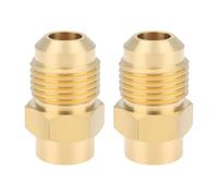 eMagTech Confezione da 2 adattatori svasati in ottone a NPT 3/8 SAE maschio a 1/8 NPT femmina per refrigerazione HVAC