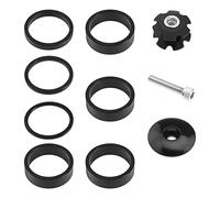 eMagTech Set di 10 pezzi distanziatori per bicicletta con vite sterzo e artiglio, adatto per forcella anteriore da 28,6 mm, colore nero