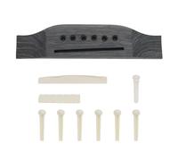 eMagTech Set di 10 pezzi per ponte per chitarra acustica, set di 6 corde per ponte per chitarra, perni per ponte, capotasto per chitarra, accessori di ricambio