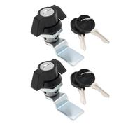 eMagTech Set di 2 pezzi in lega di zinco con chiavi ritagliate 22 mm x 20 mm per armadio di controllo, armadietto dei contatori piccolo distributore cilindro serratura a levetta, nero