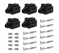 eMagTech Set di 5 connettori femmina a 2 pin con terminali femmina e guarnizioni connettore femmina Kit spina sensore compatibile con VW Audi 1J0973702 Kit di riparazione impermeabile