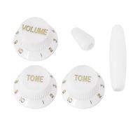 eMagTech Set Di Manopole Bianche Con Kit Di Punte Per Interruttori Set Da 2 Toni E 1 Volume Compatibile Con Fender Chitarre Compatibile Con Stratocaster Chitarra Elettrica Stile ST