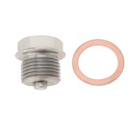 eMagTech Tappo di Scarico Olio per Coppa Motore Magnetico in Acciaio Inossidabile M18x1,5mm con Rondella di Schiacciamento in Rame di Ricambio per Maggior Parte delle Auto E Moto