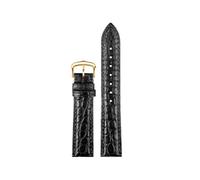 EMAIGlPO 16 17 19 20mm cinturino in pelle di coccodrillo braccialetto adatto for Cartier Tank/London Solo uomo donna cinturino in vera pelle(Black gold pin,17mm)