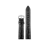 EMAIGlPO 16 17 19 20mm cinturino in pelle di coccodrillo braccialetto adatto for Cartier Tank/London Solo uomo donna cinturino in vera pelle(Black silver pin,18mm)