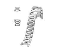 EMAIGlPO Bracciale Notch Precision Steel 20 * 12MM 22 * 14MM Cinturino for orologio Chiusura pieghevole adatta for cinturino for orologio in acciaio inossidabile for Cartier Pasha(Silver,20.12mm)